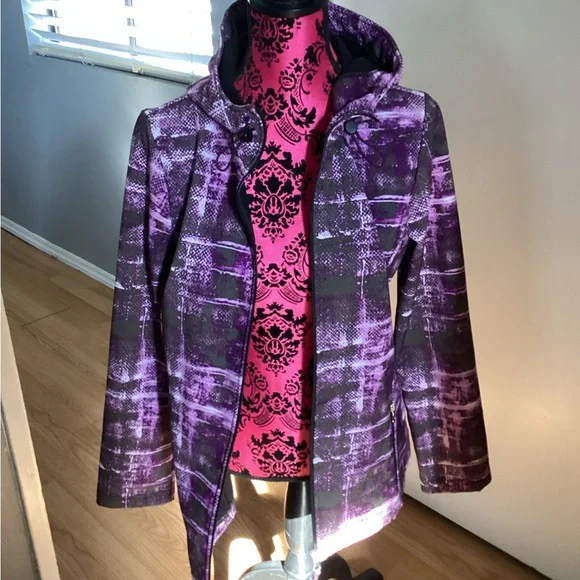 Purple Plaid Hooded Jacket - Picture 8 of 9